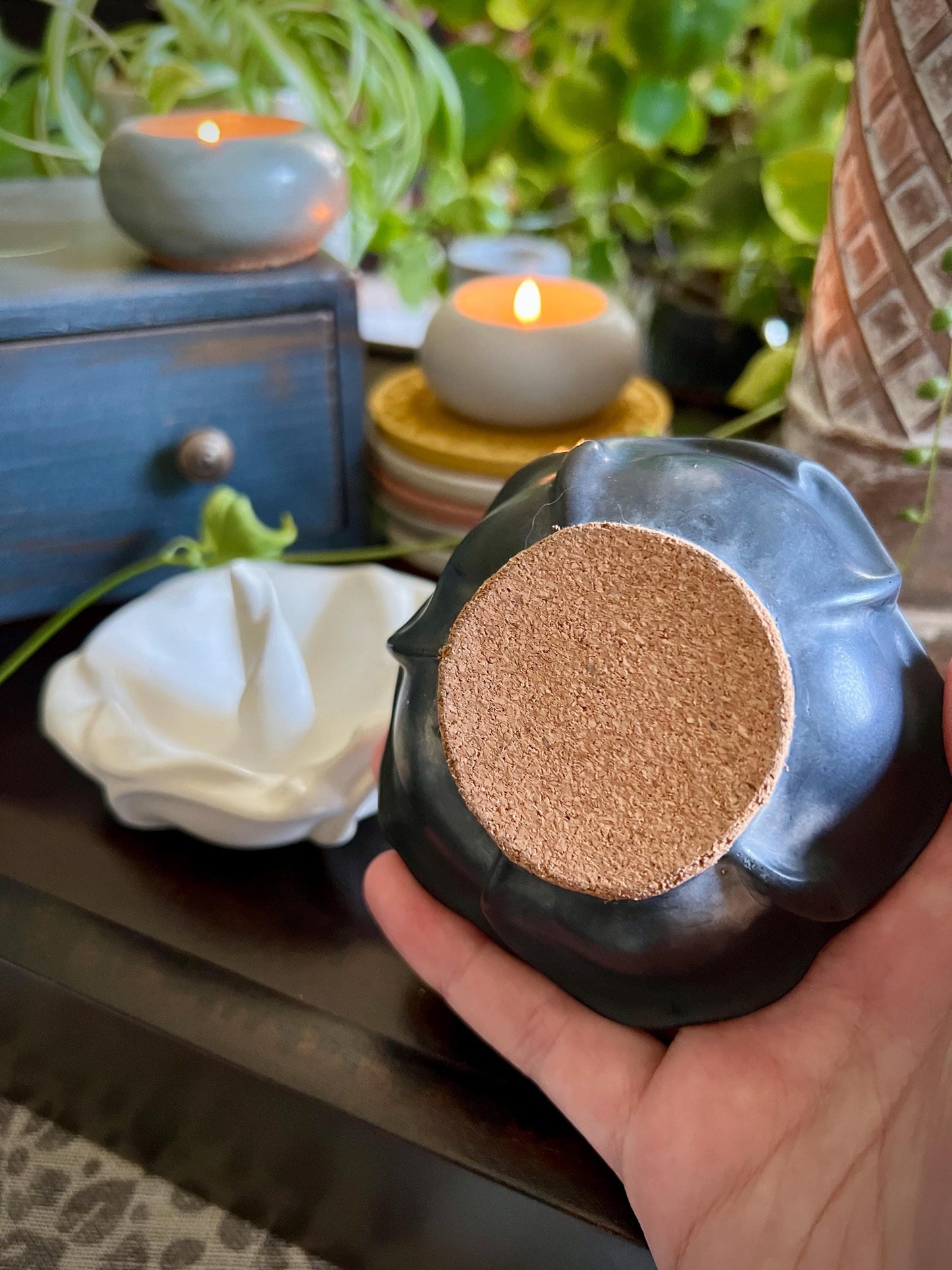 Concrete Flower Ring Dish