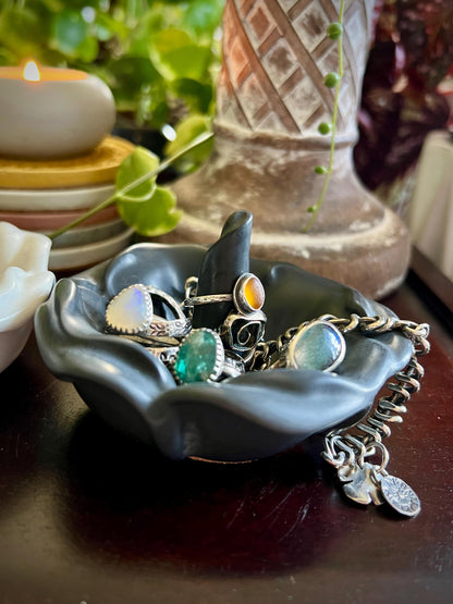 Concrete Flower Ring Dish