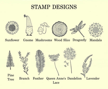 Square Hand Stamped Ink Travertine Coasters