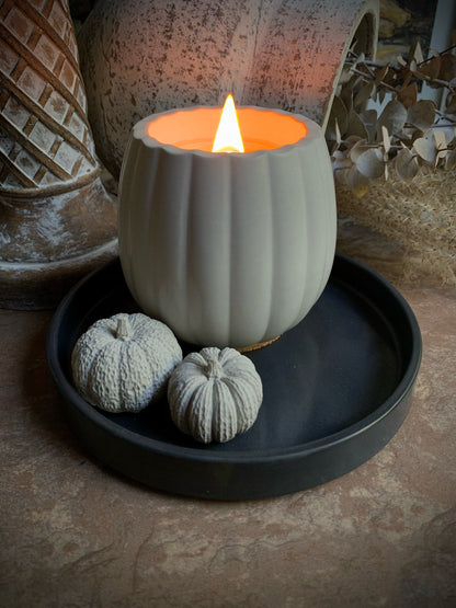Set of Two Mini Concrete Pumpkins