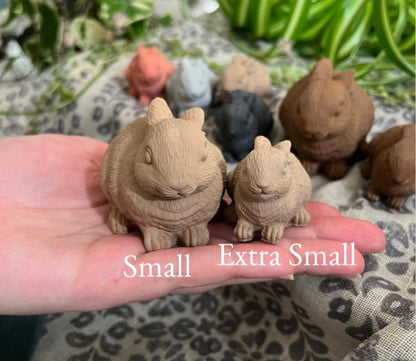 Set of Two Small/Extra Small Concrete Rabbits