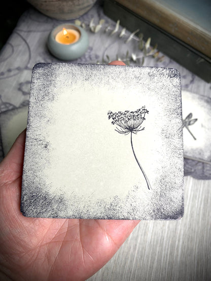 Square Hand Stamped Ink Concrete Coasters