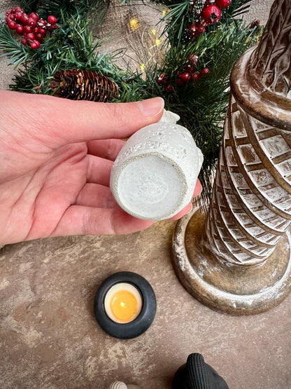 Set of Two Small Concrete Santa Claus Figurines