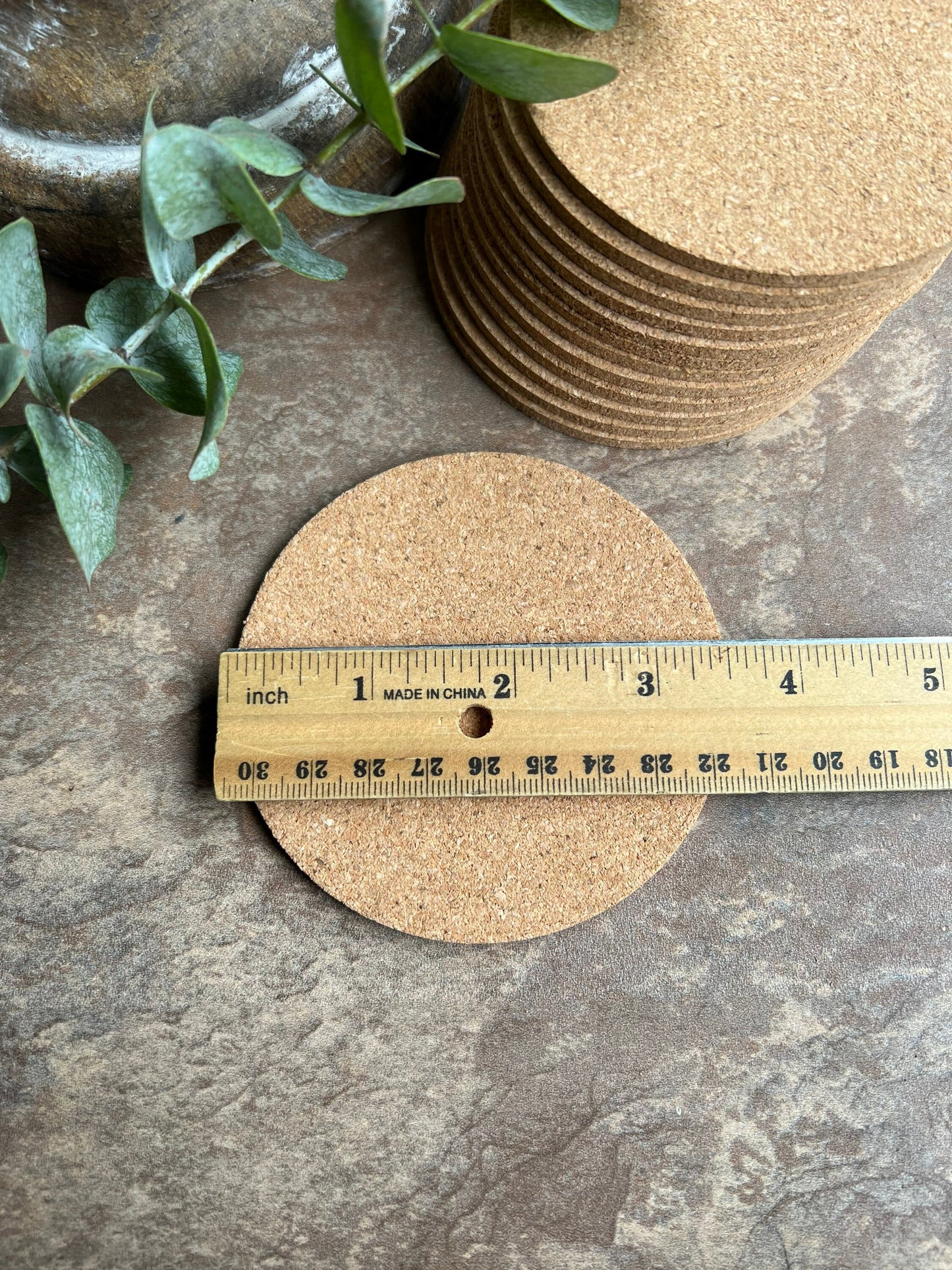 Set of Cork Inserts for Round Concrete Coasters | 3.5 inches x 1/8 inch thick