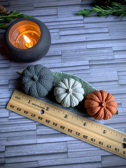 Set of Two Mini Concrete Pumpkins