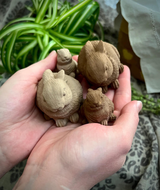 Set of Two Small/Extra Small Concrete Rabbits