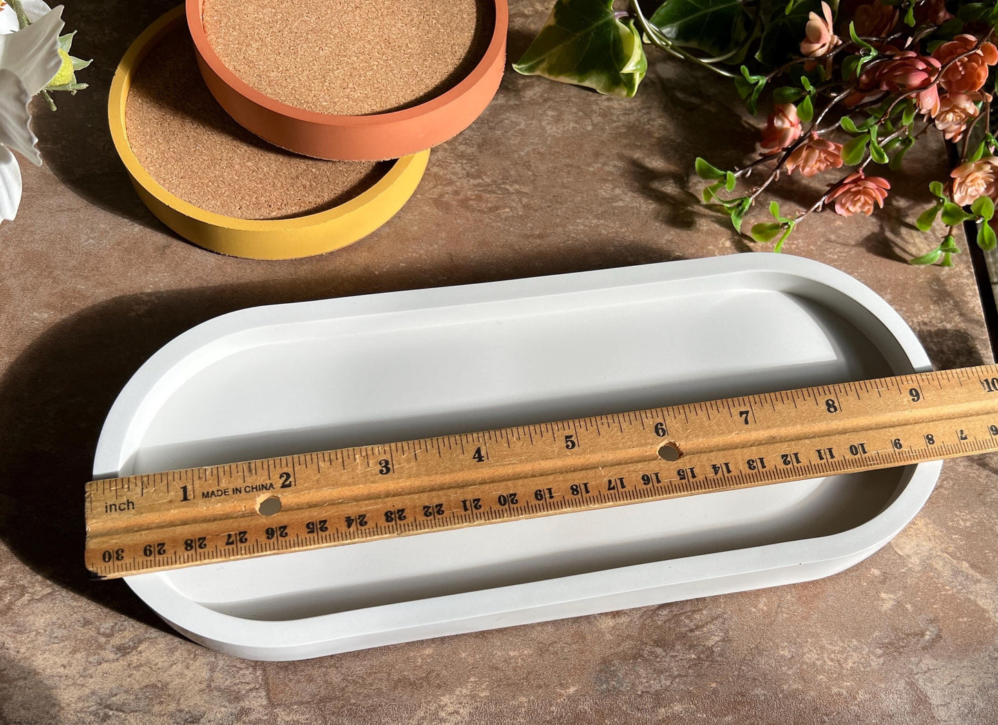 Concrete Oval 9 Inch Tray