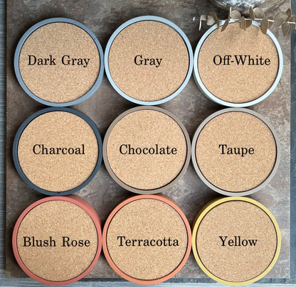 Round Concrete Coasters with Removable Cork Insert