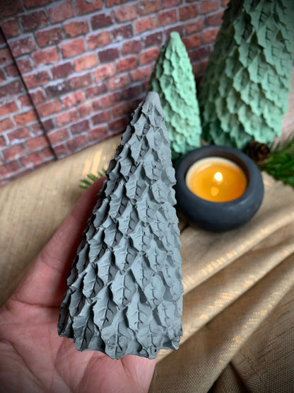 Set of Two Concrete Mistletoe Christmas Trees