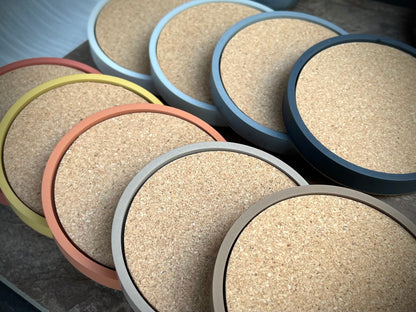 Round Concrete Coasters with Removable Cork Insert