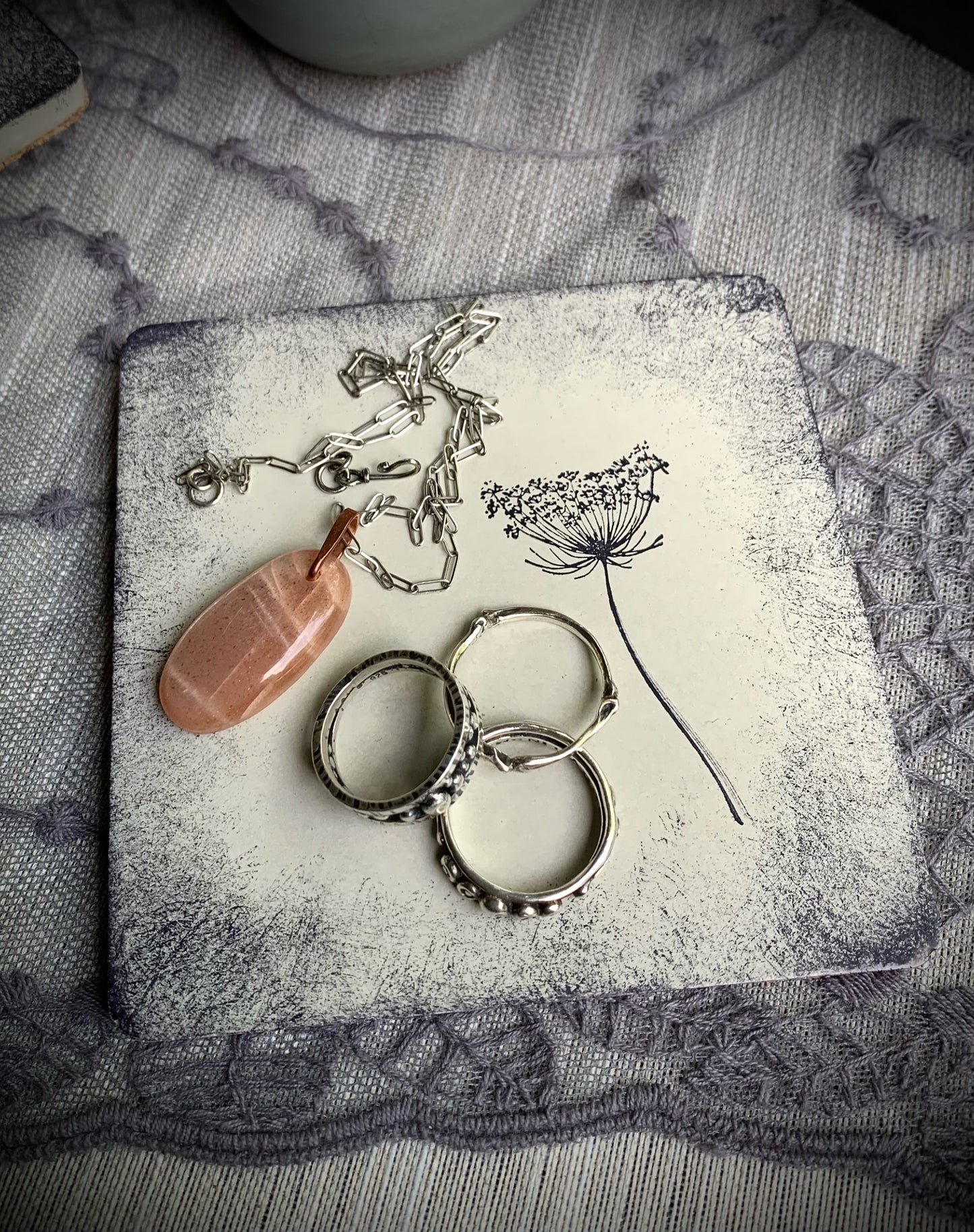 Square Hand Stamped Ink Concrete Coasters