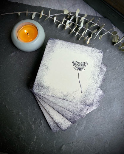 Square Hand Stamped Ink Concrete Coasters