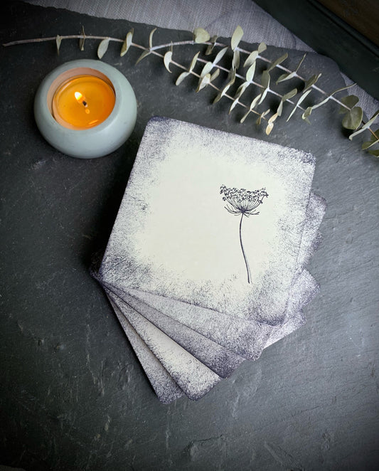 Square Hand Stamped Ink Concrete Coasters