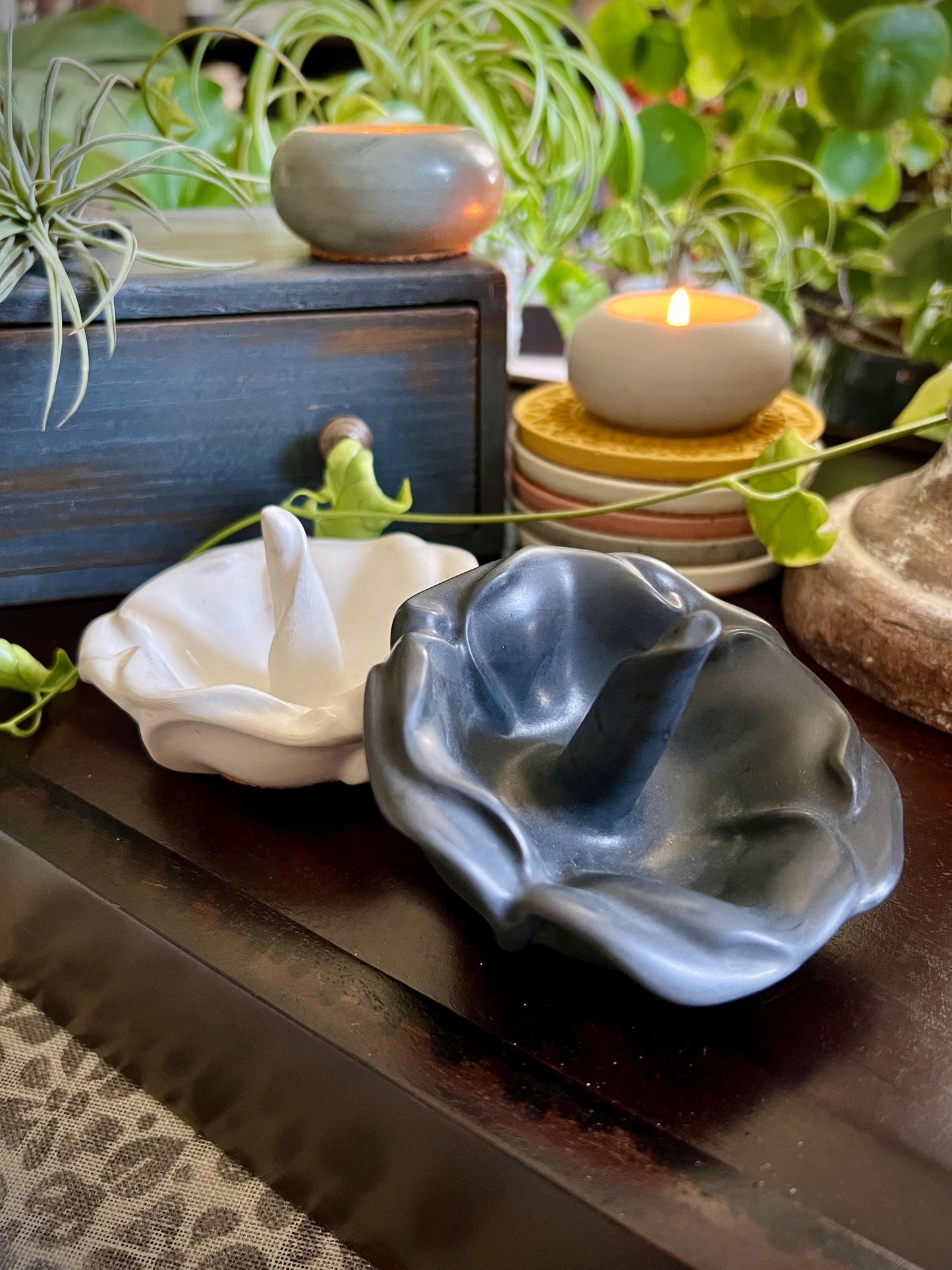 Concrete Flower Ring Dish