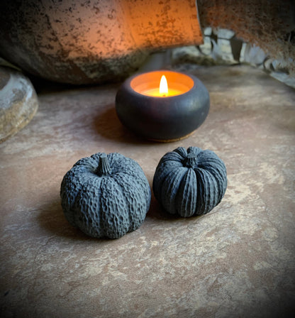 Set of Two Mini Concrete Pumpkins